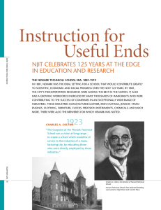 Instruction for Useful Ends NJIT CElEBrATES 125 yEArS AT THE EDgE