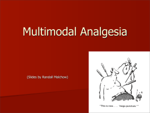 Multimodal Analgesia (Slides by Randall Malchow)