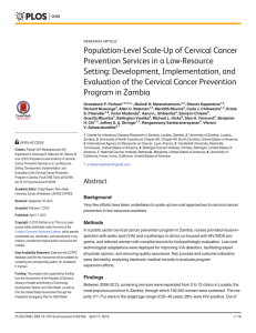 Population-Level Scale-Up of Cervical Cancer Prevention Services in a Low-Resource