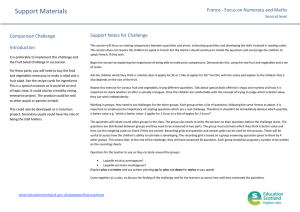 Support Materials Learning Journey France - Focus on Numeracy and Maths