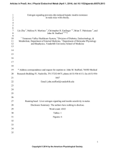 Estrogen signaling prevents diet-induced hepatic insulin resistance 1 2