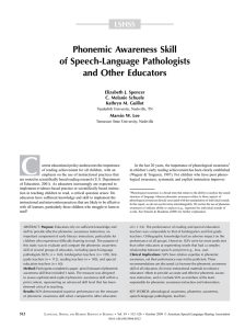 C Phonemic Awareness Skill of Speech-Language Pathologists and Other Educators