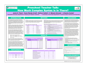 Preschool Teacher Talk: How Much Complex Syntax is in There?
