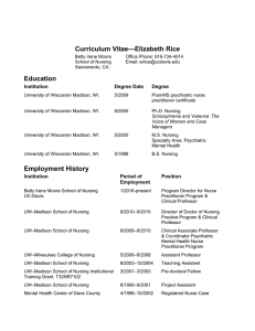 Curriculum Vitae—Elizabeth Rice Education Institution Degree