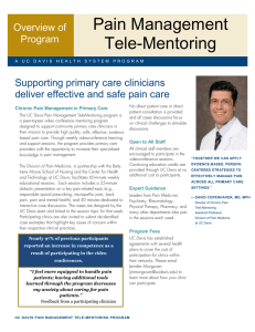 Pain Management Tele-Mentoring Overview of