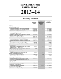 2013–14 SUPPLEMENTARY ESTIMATES (C), Statutory Forecasts