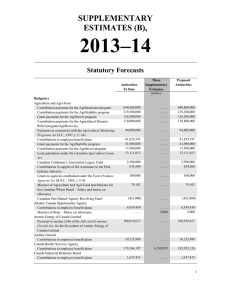 2013–14 SUPPLEMENTARY ESTIMATES (B), Statutory Forecasts