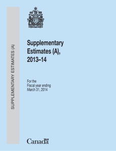 Supplementary Estimates (A), 2013–14 For the
