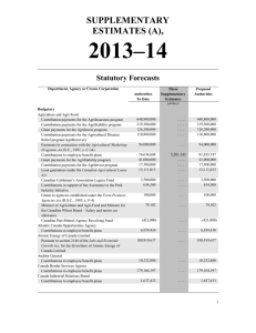2013–14 SUPPLEMENTARY ESTIMATES (A), Statutory Forecasts