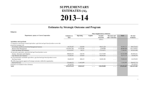 2013–14 SUPPLEMENTARY ESTIMATES (A), Estimates by Strategic Outcome and Program