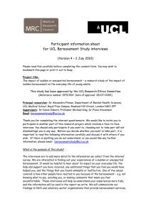 Participant information sheet for UCL Bereavement Study interviews