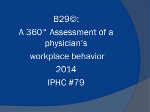 B29©: A 360° Assessment of a physician’s workplace behavior