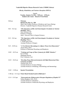 Vanderbilt Digestive Disease Research Center (VDDRC) Retreat Agenda