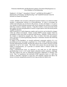 Proteomic Identification and Biochemical Linkage of Isocitrate Dehydrogenase as a