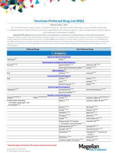 TennCare Preferred Drug List (PDL)  Effective May 1, 2016
