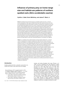 Influence of primary prey on home-range Strix occidentalis caurina