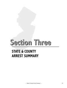 Section Three STATE &amp; COUNTY ARREST SUMMARY 43