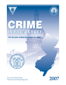 CRIME 2007 IN NEW JERSEY For the year ending December 31, 2007.