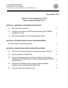 November 2013  Uniform Crime Reporting (UCR) State Program Bulletin