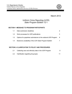 March 2012 Uniform Crime Reporting (UCR) State Program Bulletin