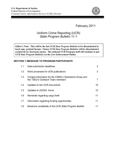 February 2011 Uniform Crime Reporting (UCR) State Program Bulletin