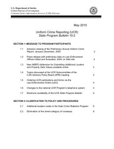 May 2010 Uniform Crime Reporting (UCR) State Program Bulletin