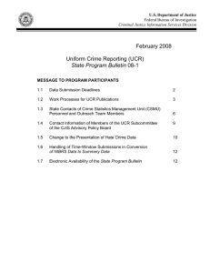 February 2008 Uniform Crime Reporting (UCR) State Program Bulletin