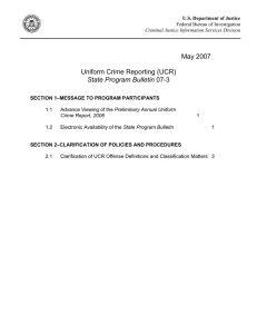 May 2007 Uniform Crime Reporting (UCR) State Program Bulletin
