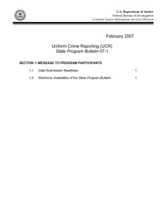February 2007 Uniform Crime Reporting (UCR) State Program Bulletin
