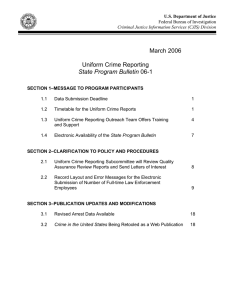 March 2006 Uniform Crime Reporting State Program Bulletin