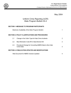 May 2004 Uniform Crime Reporting (UCR) State Program Bulletin