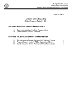 March 2003 Uniform Crime Reporting State Program Bulletin