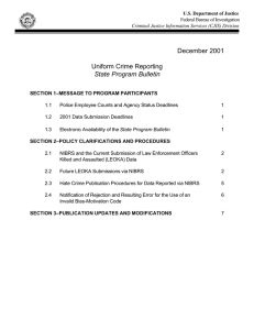 December 2001 Uniform Crime Reporting State Program Bulletin