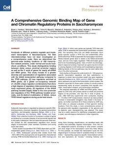 Resource A Comprehensive Genomic Binding Map of Gene Saccharomyces