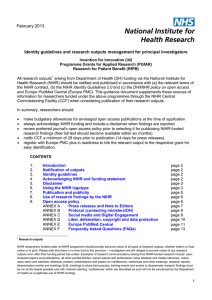 Identity guidelines and research outputs management for principal investigators