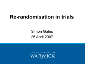 Re-randomisation in trials Simon Gates 25 April 2007
