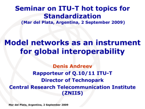 Model networks as an instrument for global interoperability Standardization
