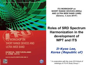 Roles of SRD Spectrum Harmonization in the development of WPT and ITS