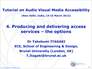 4. Producing and delivering access services – the options
