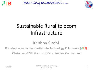 Sustainable Rural telecom Infrastructure i T