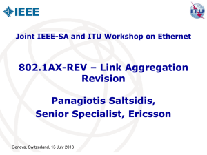 802.1AX-REV – Link Aggregation Revision Panagiotis Saltsidis, Senior Specialist, Ericsson