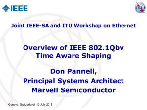 Overview of IEEE 802.1Qbv Time Aware Shaping Don Pannell, Principal Systems Architect