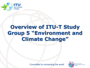 Overview of ITU-T Study Group 5 “Environment and Climate Change”