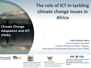 The role of ICT in tackling climate change issues in Africa Climate Change