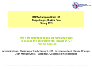 ITU-T Recommendations on methodologies to assess the environmental impact of ICT