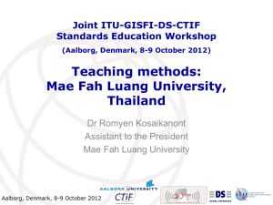Teaching methods: Mae Fah Luang University, Thailand Dr Romyen Kosaikanont