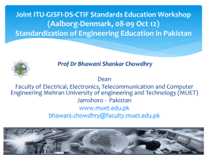 (Aalborg-Denmark, 08-09 Oct 12) Standardization of Engineering Education in Pakistan