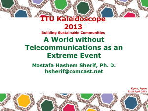 A World without Telecommunications as an Extreme Event ITU Kaleidoscope