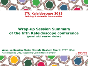 Wrap-up Session Summary of the fifth Kaleidoscope conference ITU Kaleidoscope 2013