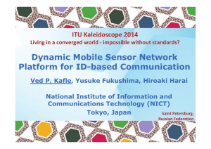 Dynamic Mobile Sensor Network Platform for ID-based Communication ITU Kaleidoscope 2014